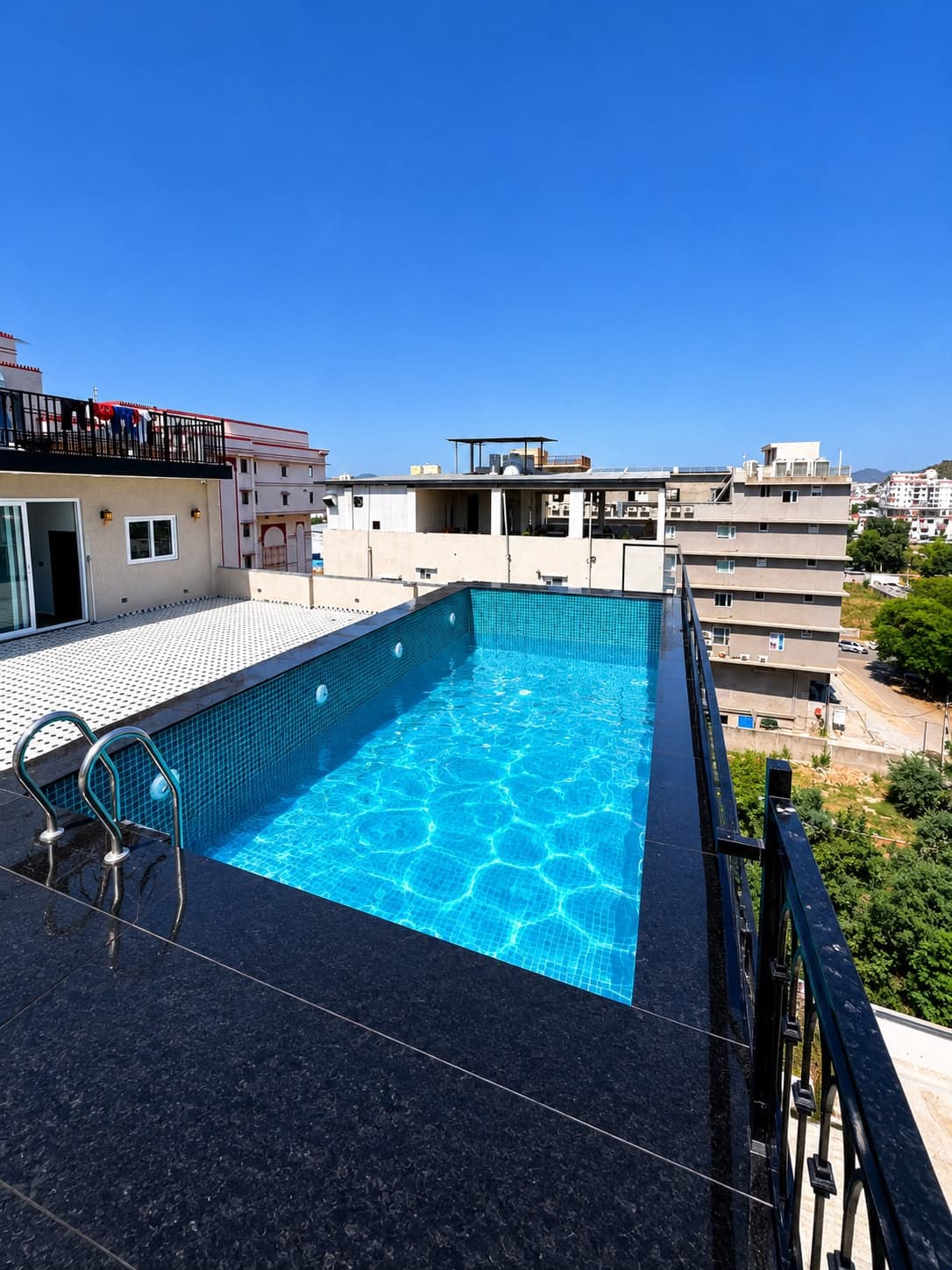 Roof top pool view